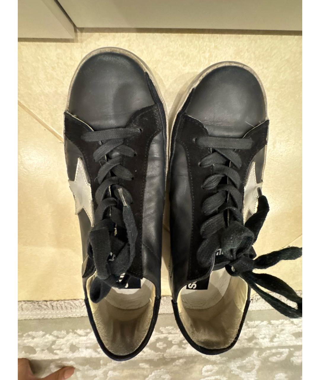 GOLDEN GOOSE DELUXE BRAND Черные кожаные кеды, фото 3