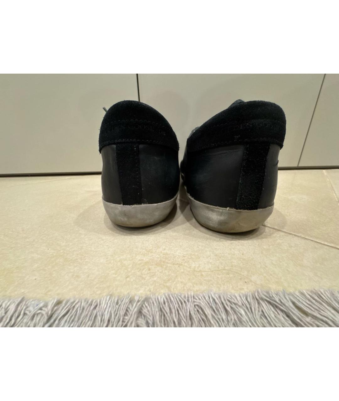 GOLDEN GOOSE DELUXE BRAND Черные кожаные кеды, фото 4