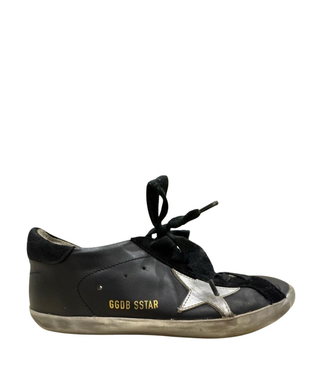GOLDEN GOOSE DELUXE BRAND Черные кожаные кеды, фото 1
