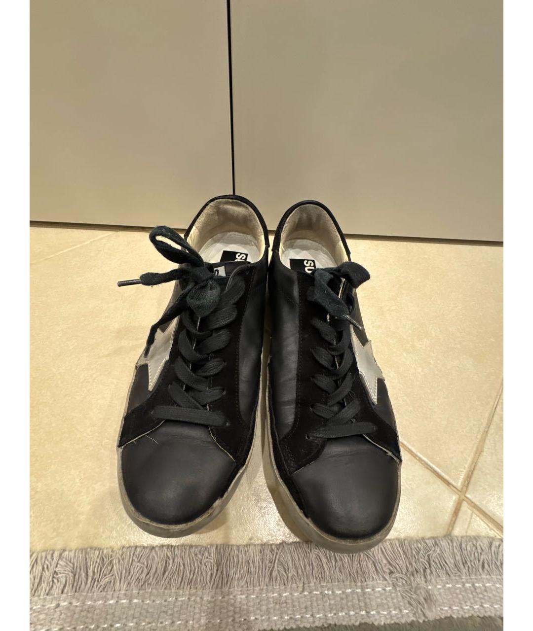 GOLDEN GOOSE DELUXE BRAND Черные кожаные кеды, фото 2