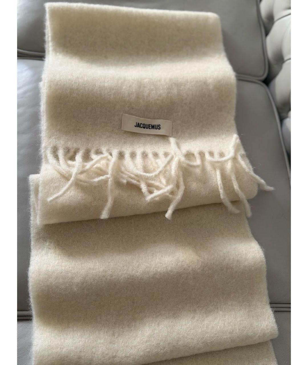 JACQUEMUS Бежевый шерстяной шарф, фото 2
