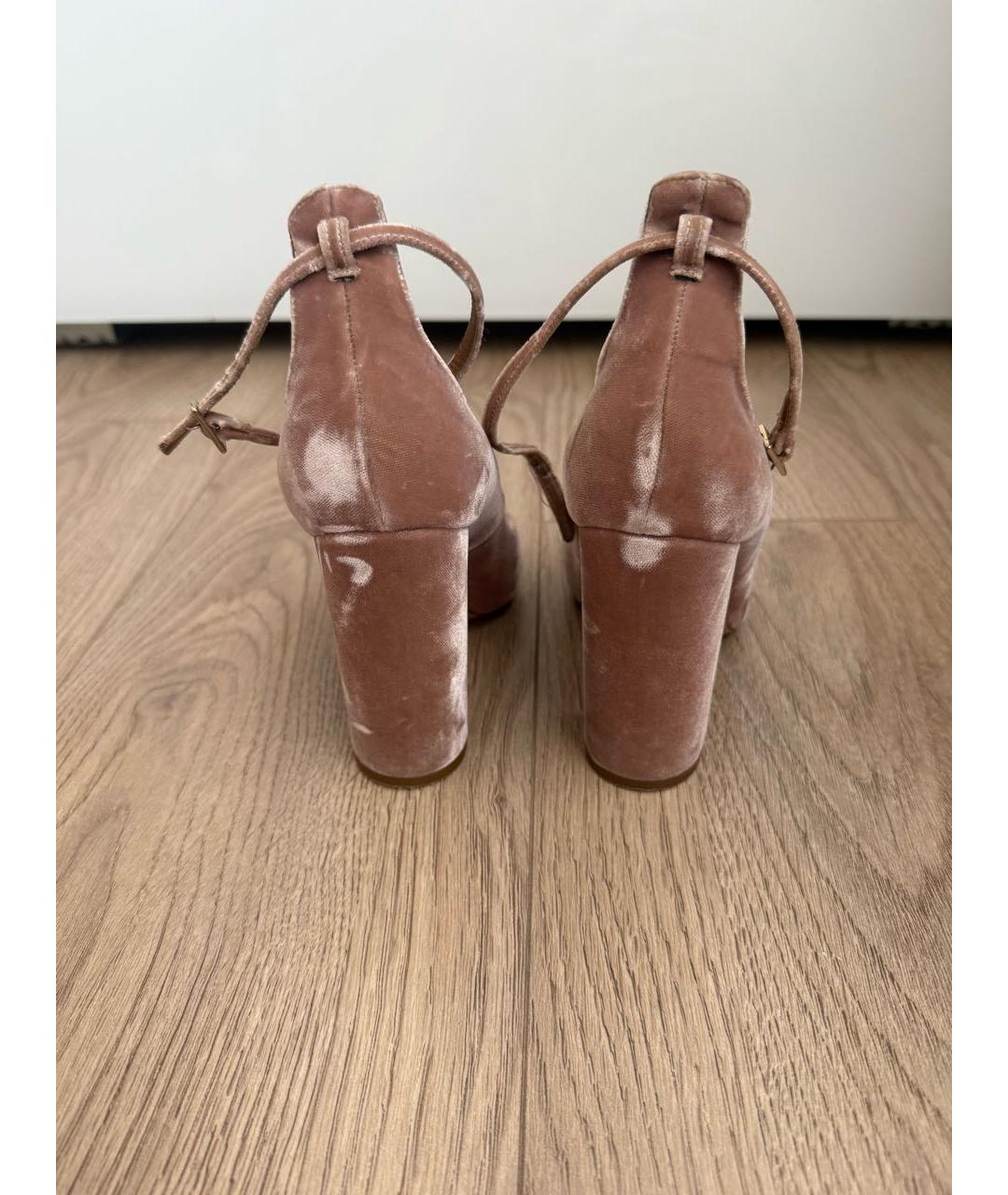 AQUAZZURA Розовые бархатные туфли, фото 4