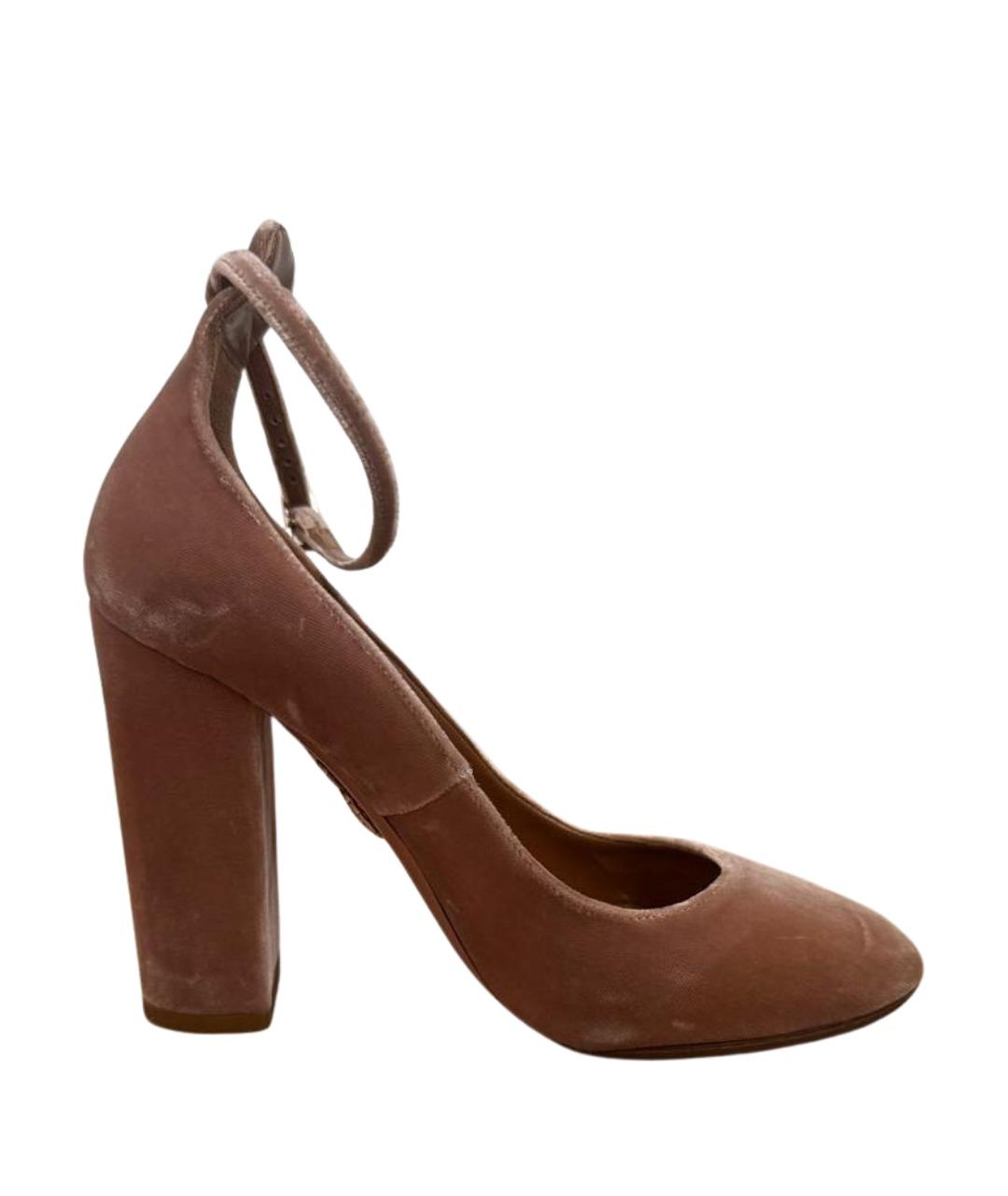 AQUAZZURA Розовые бархатные туфли, фото 1