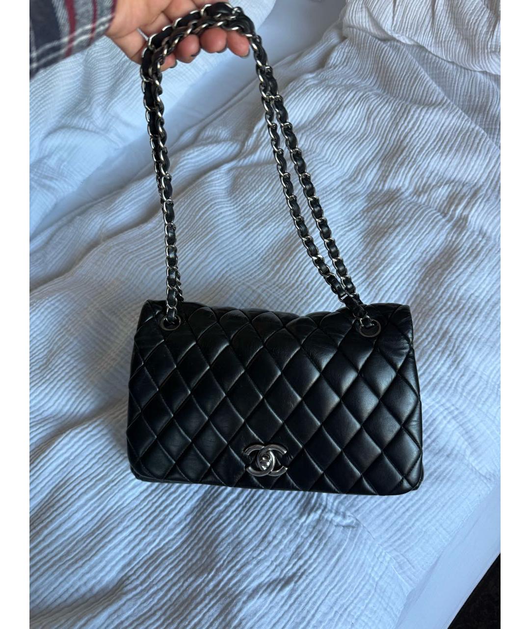 CHANEL Черная кожаная сумка через плечо, фото 9