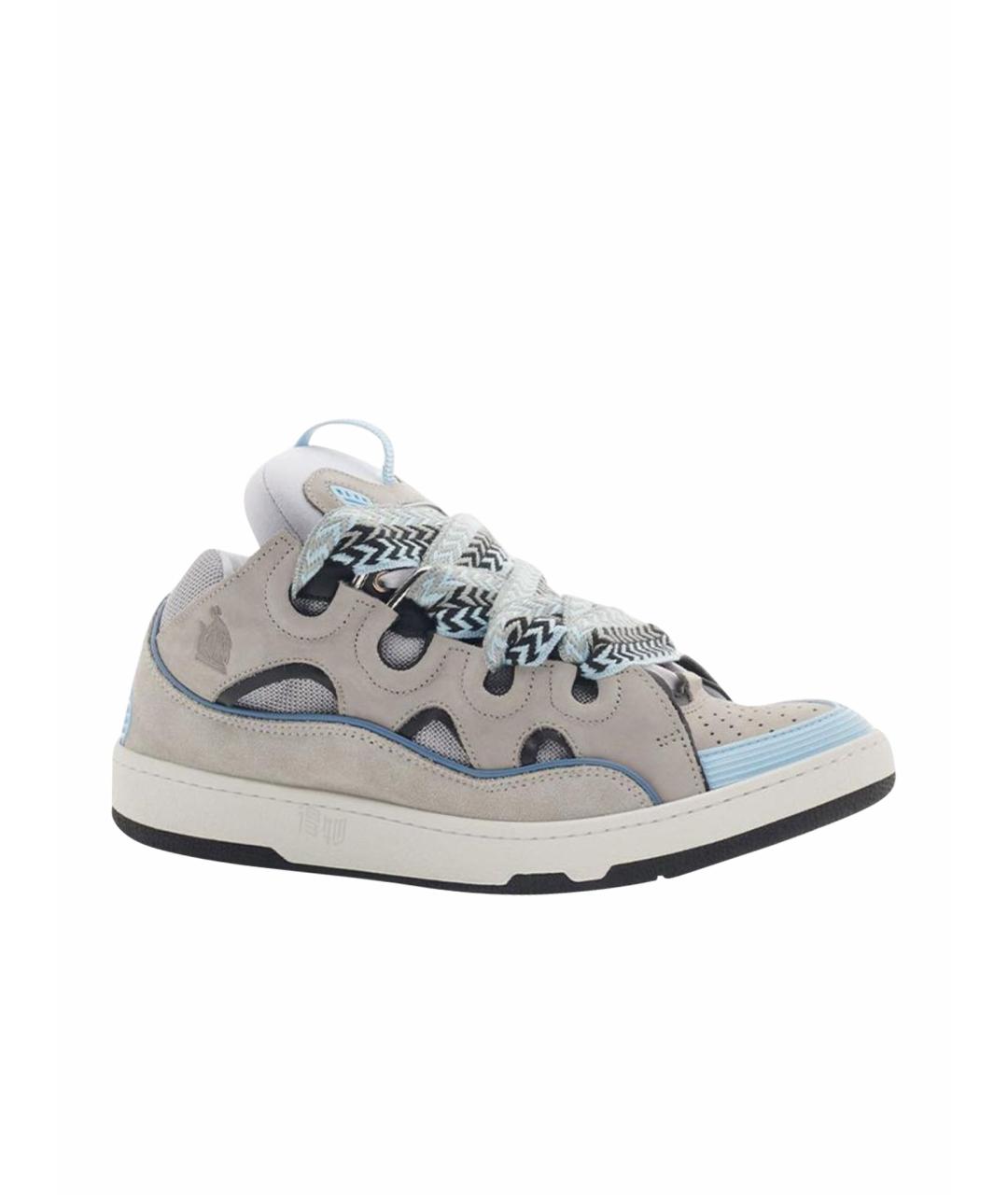 LANVIN Голубые высокие кроссовки / кеды, фото 1