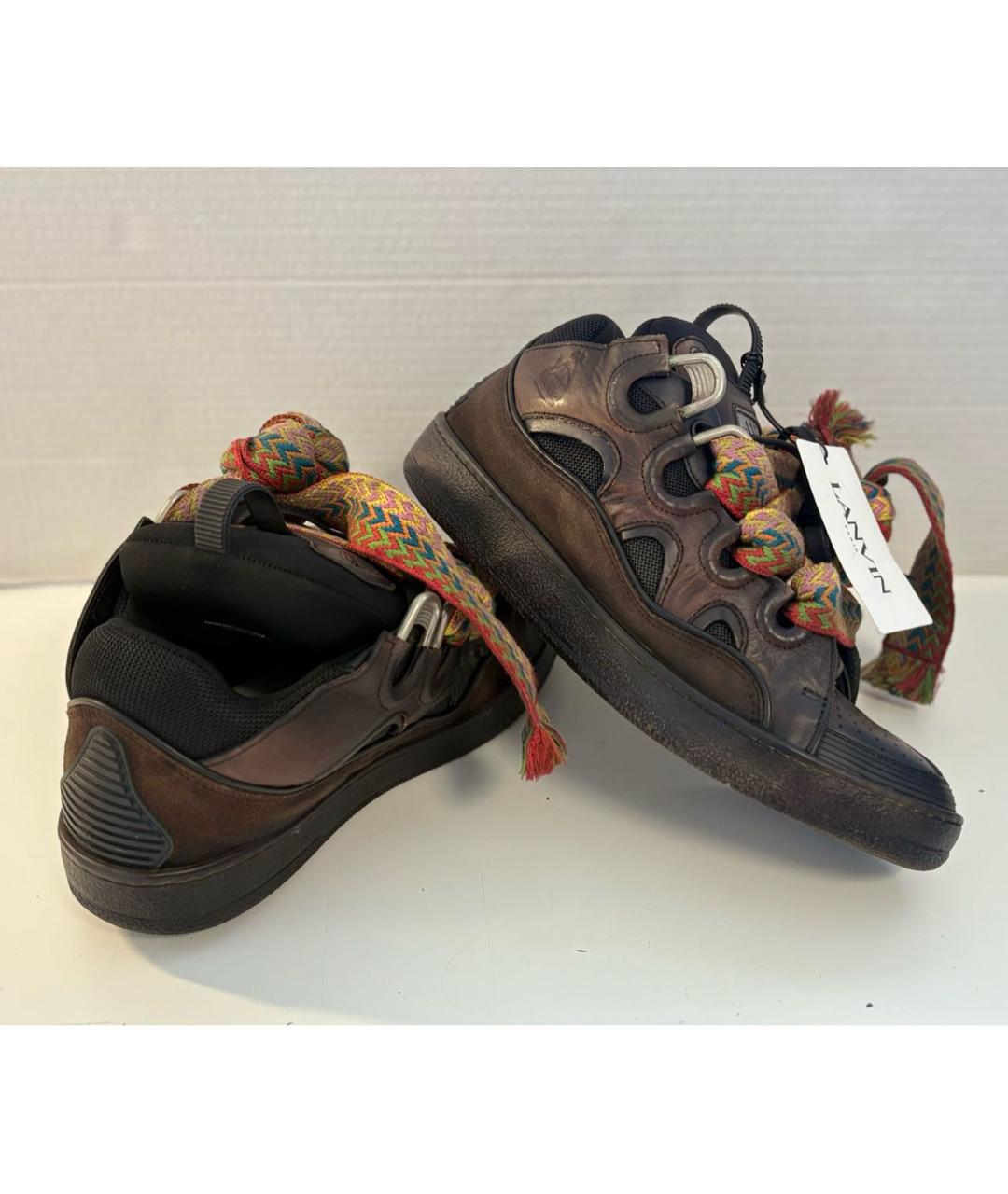 LANVIN Бежевые высокие кроссовки / кеды, фото 5