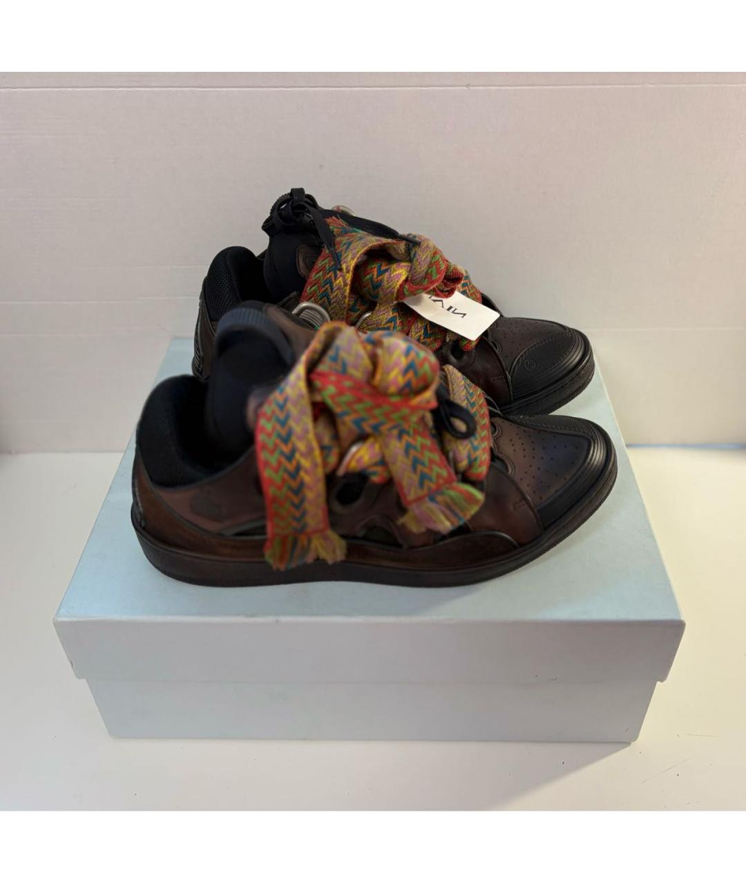 LANVIN Бежевые высокие кроссовки / кеды, фото 2