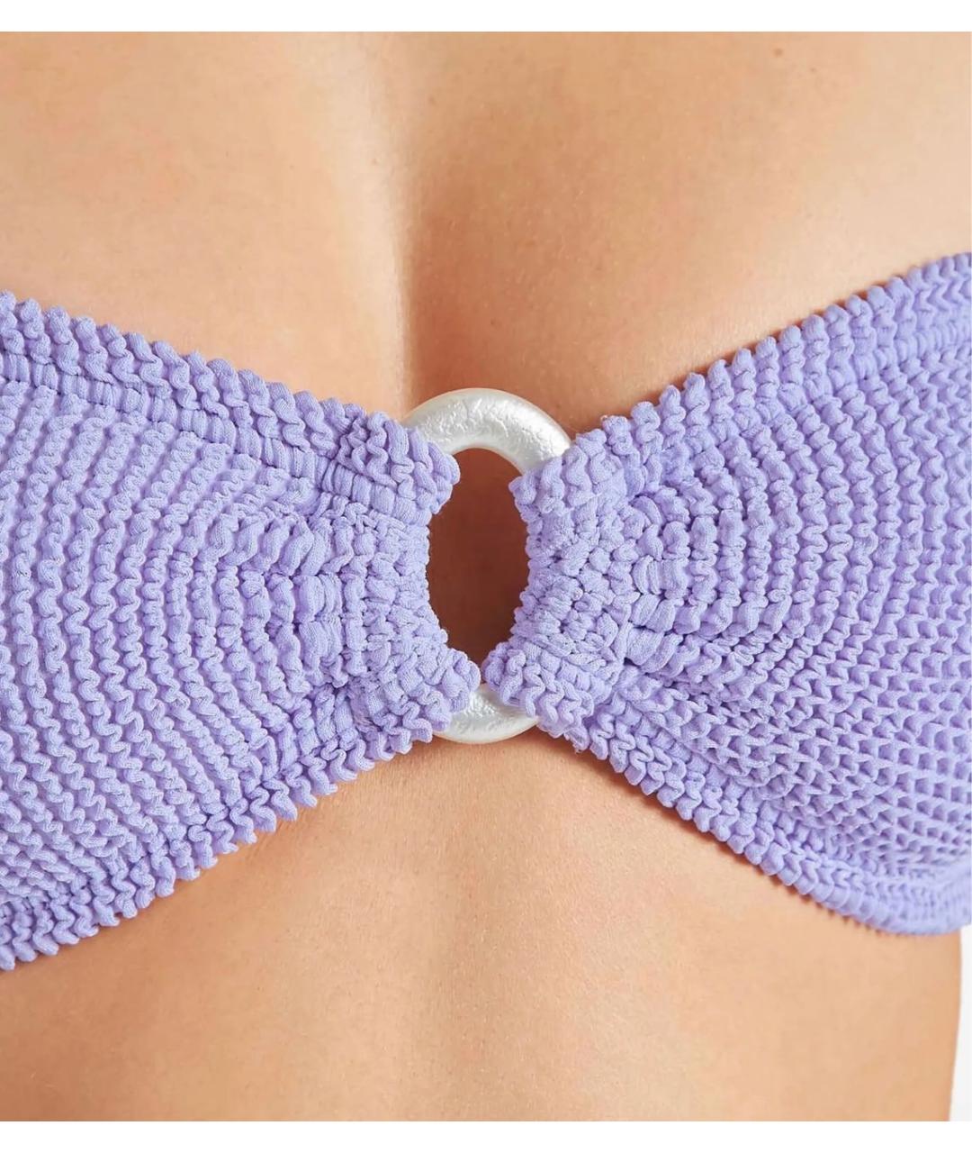 HUNZA G Фиолетовый полиамидовый купальник, фото 4