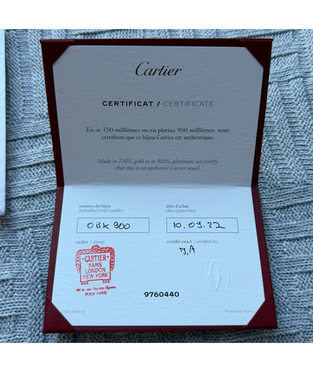 CARTIER Серое кольцо из белого золота, фото 4