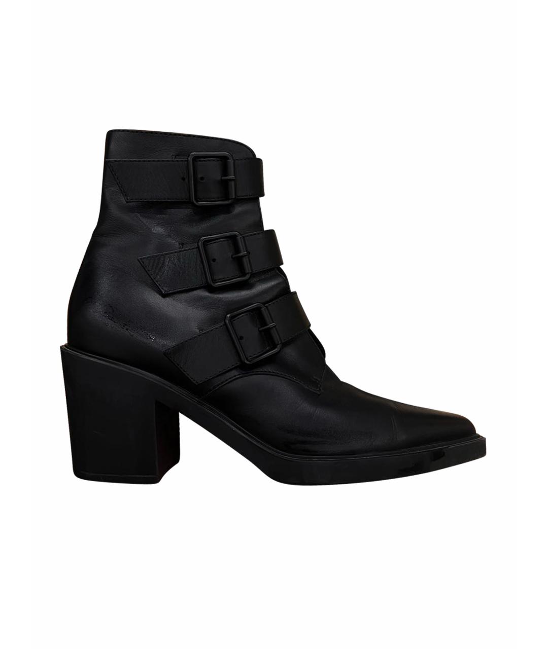 GIANVITO ROSSI Черные кожаные полусапоги, фото 1