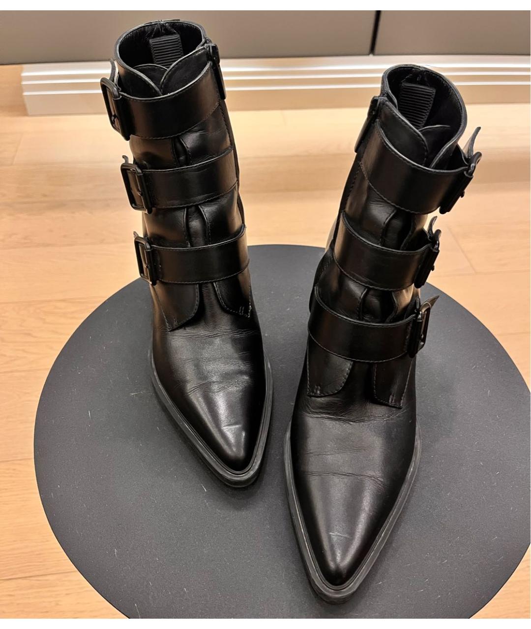 GIANVITO ROSSI Черные кожаные полусапоги, фото 3