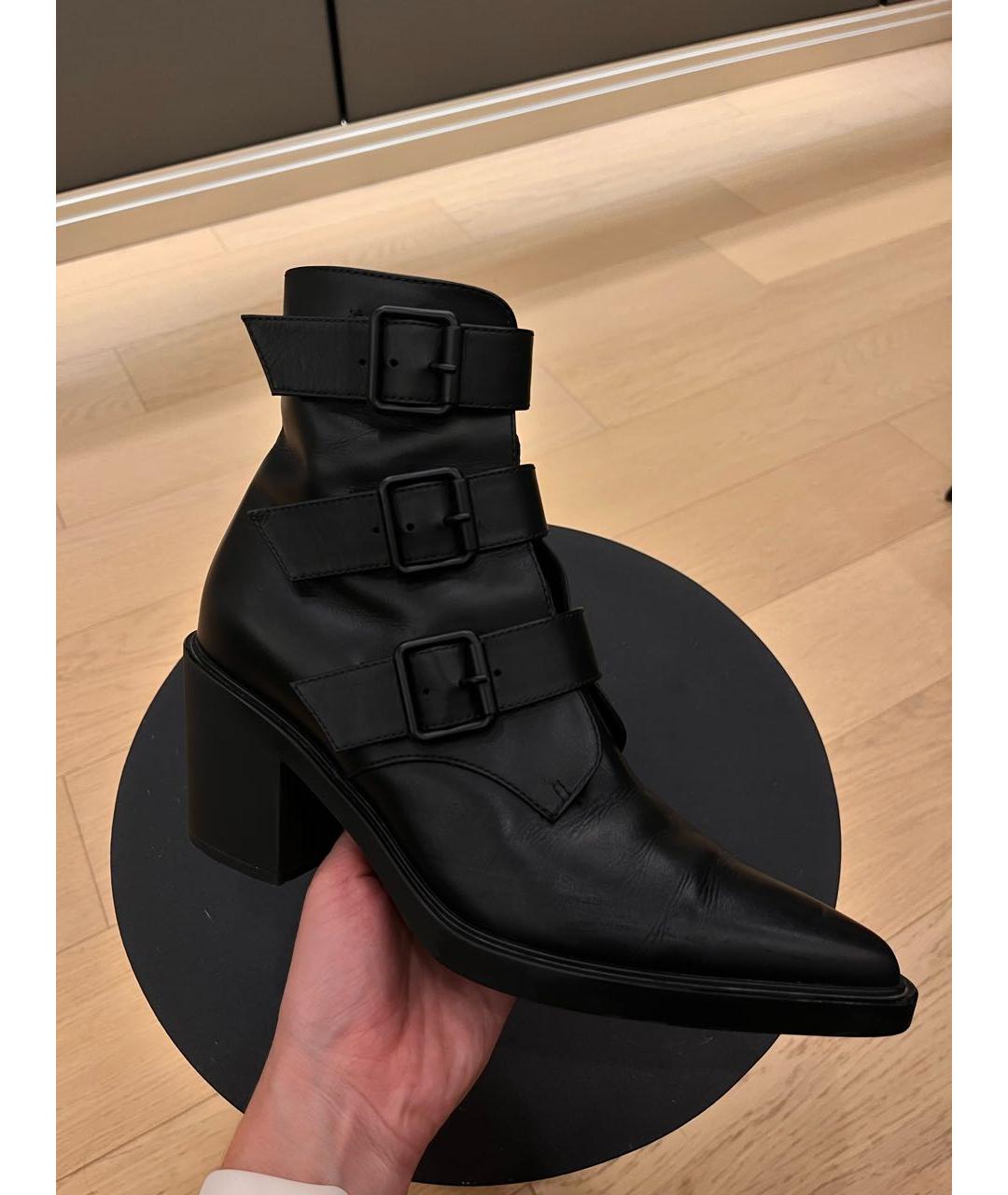 GIANVITO ROSSI Черные кожаные полусапоги, фото 5