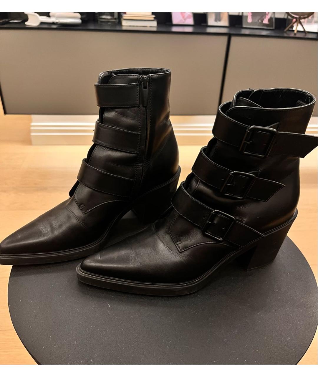 GIANVITO ROSSI Черные кожаные полусапоги, фото 2