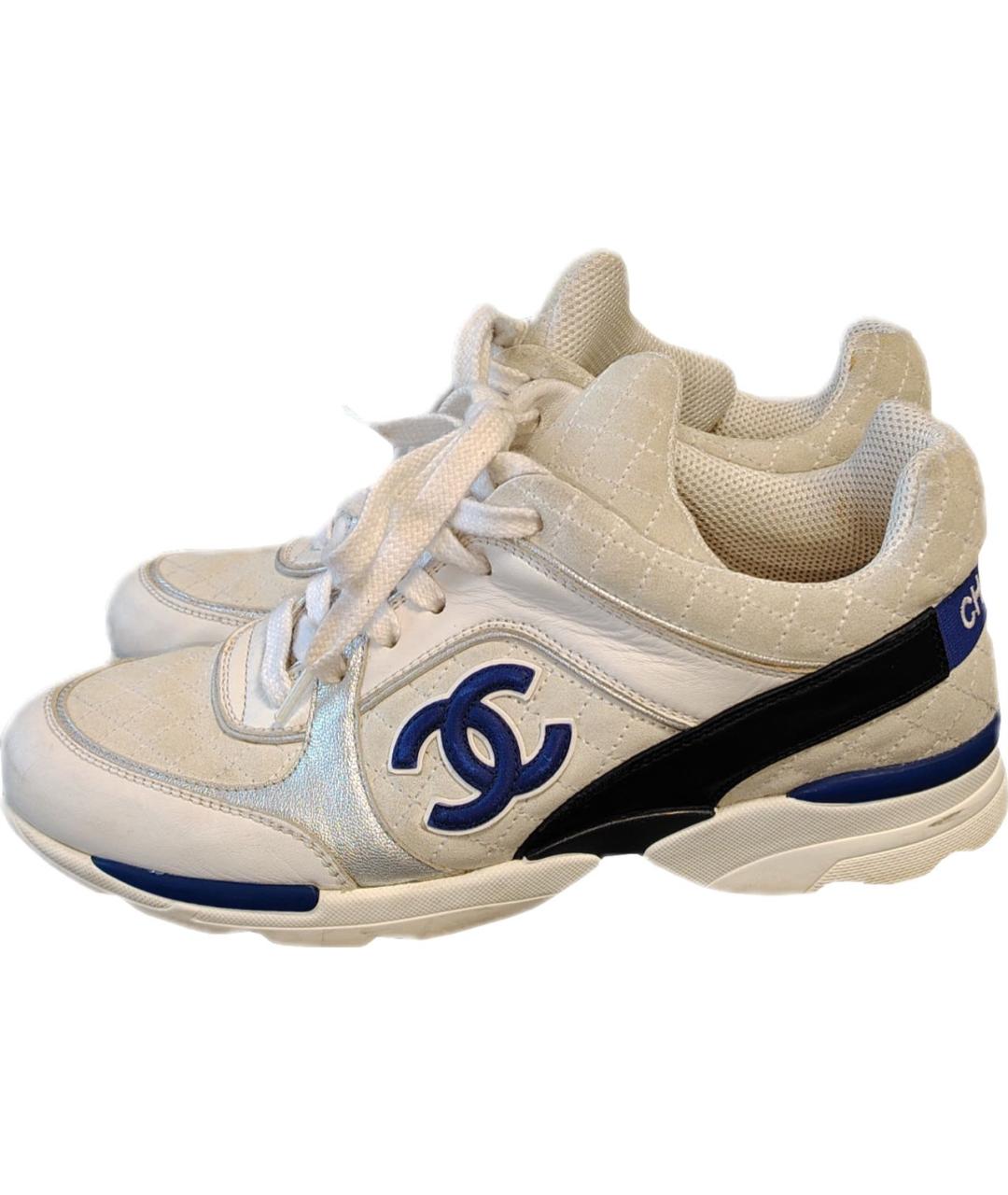 CHANEL Бежевые замшевые кроссовки, фото 7