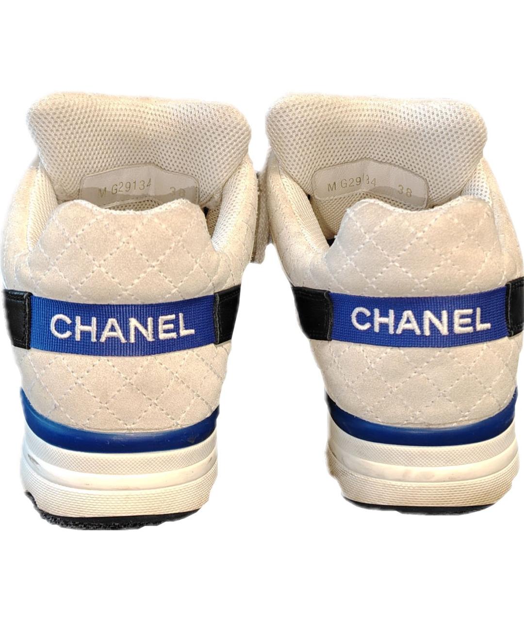 CHANEL Бежевые замшевые кроссовки, фото 4