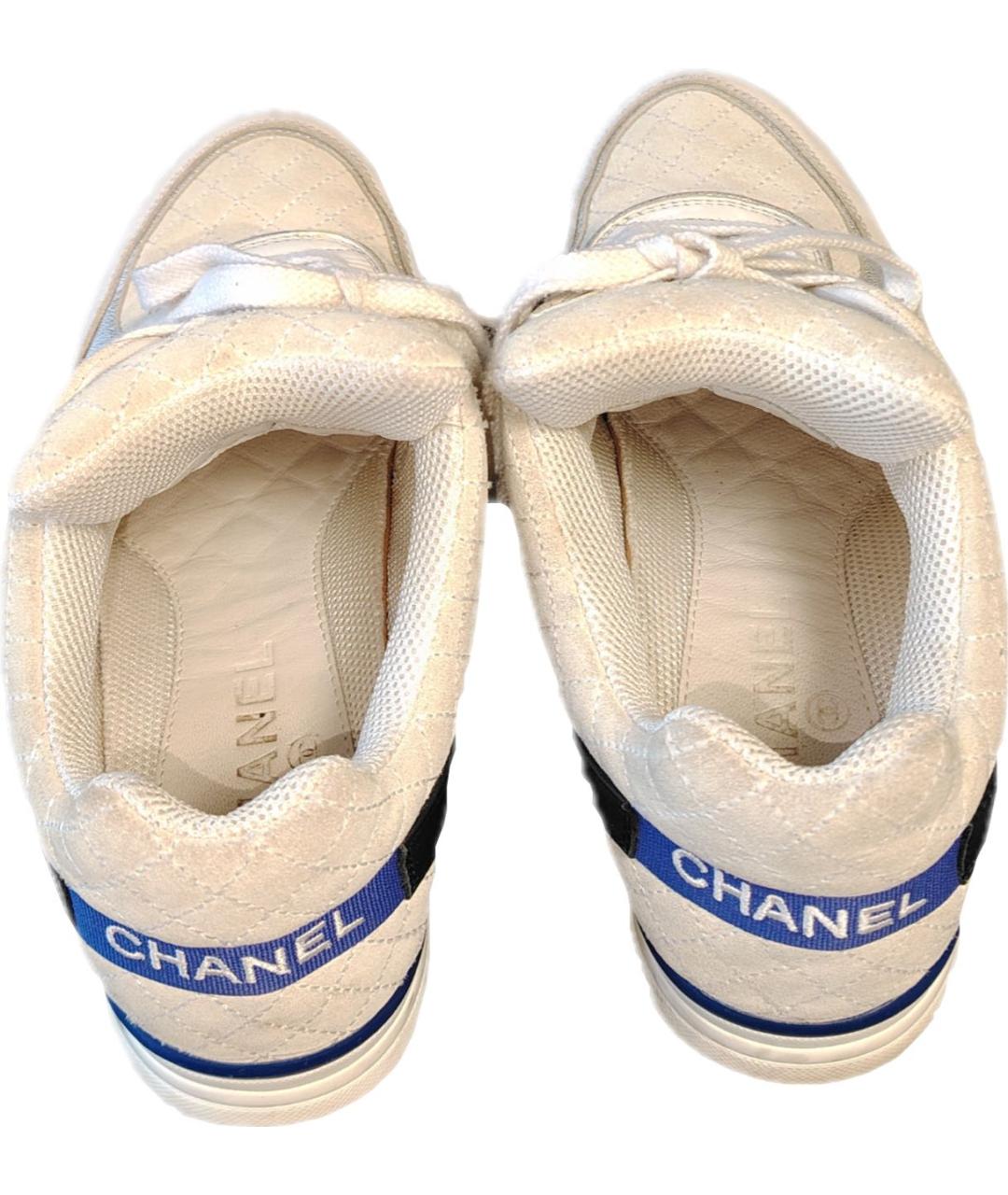 CHANEL Бежевые замшевые кроссовки, фото 3