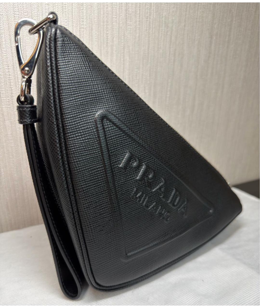 PRADA Черная кожаная сумка с короткими ручками, фото 2