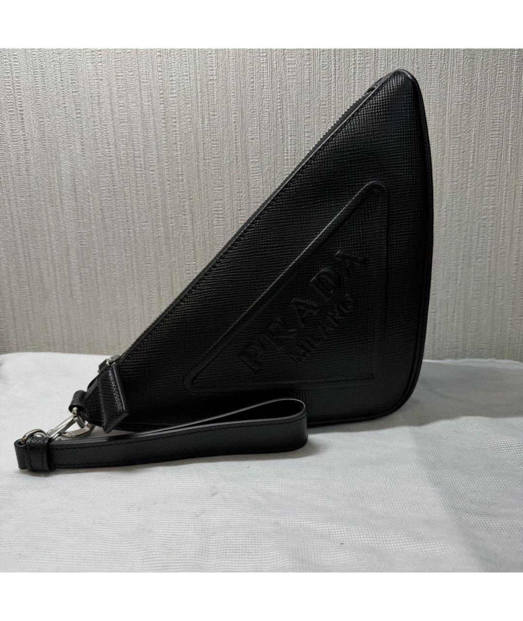 PRADA Черная кожаная сумка с короткими ручками, фото 7