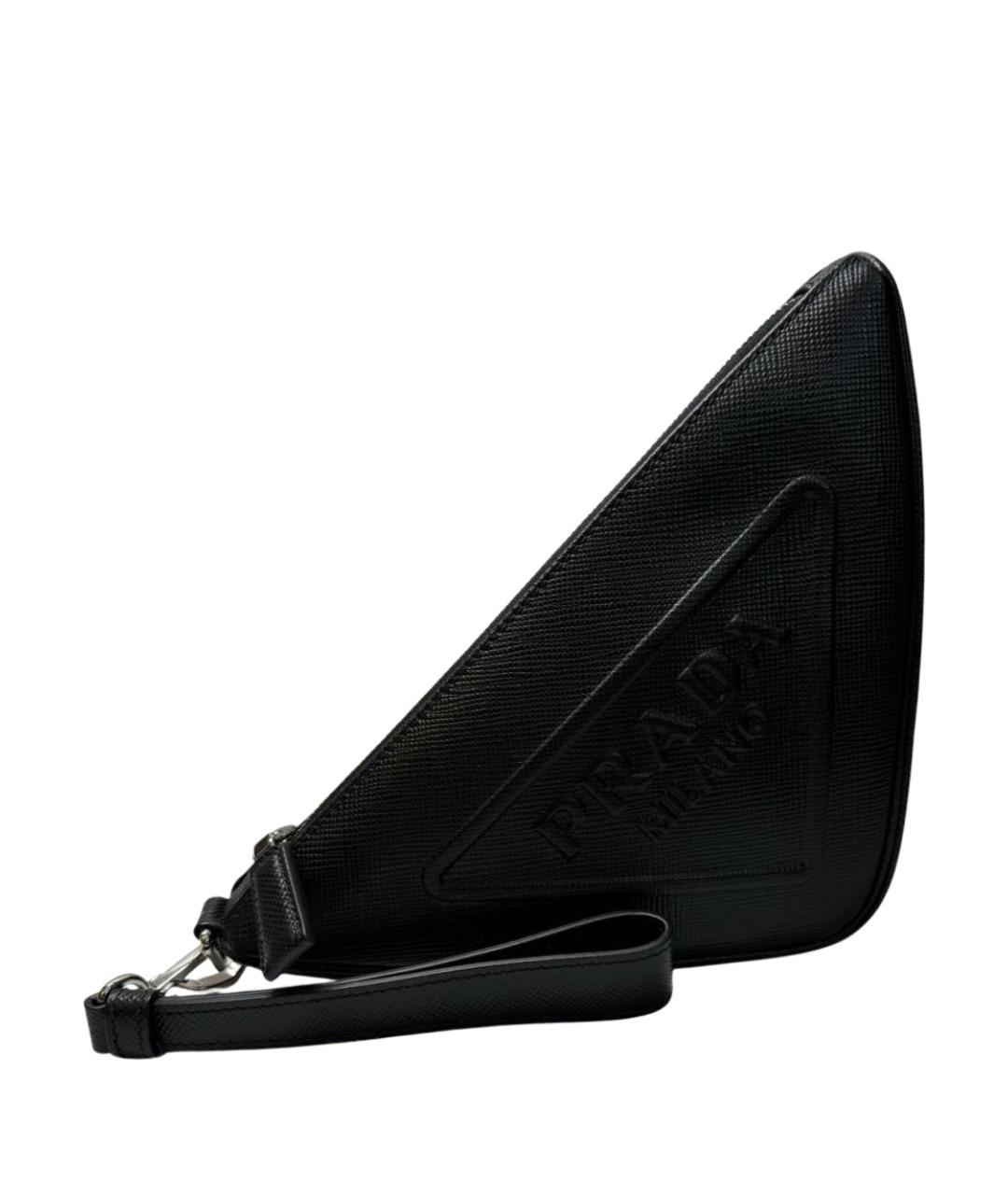 PRADA Черная кожаная сумка с короткими ручками, фото 1