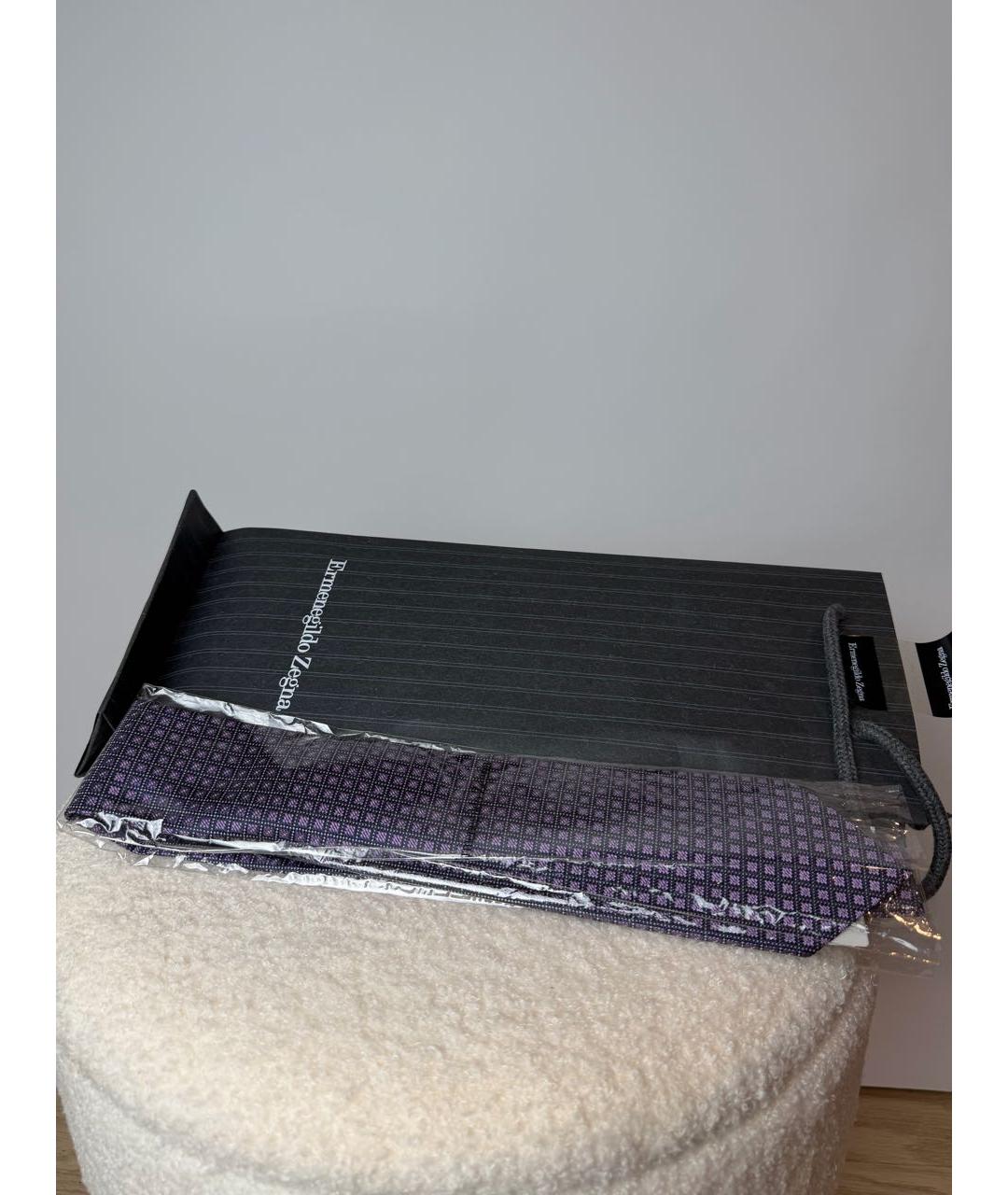 ERMENEGILDO ZEGNA XXX Фиолетовый шелковый галстук, фото 7