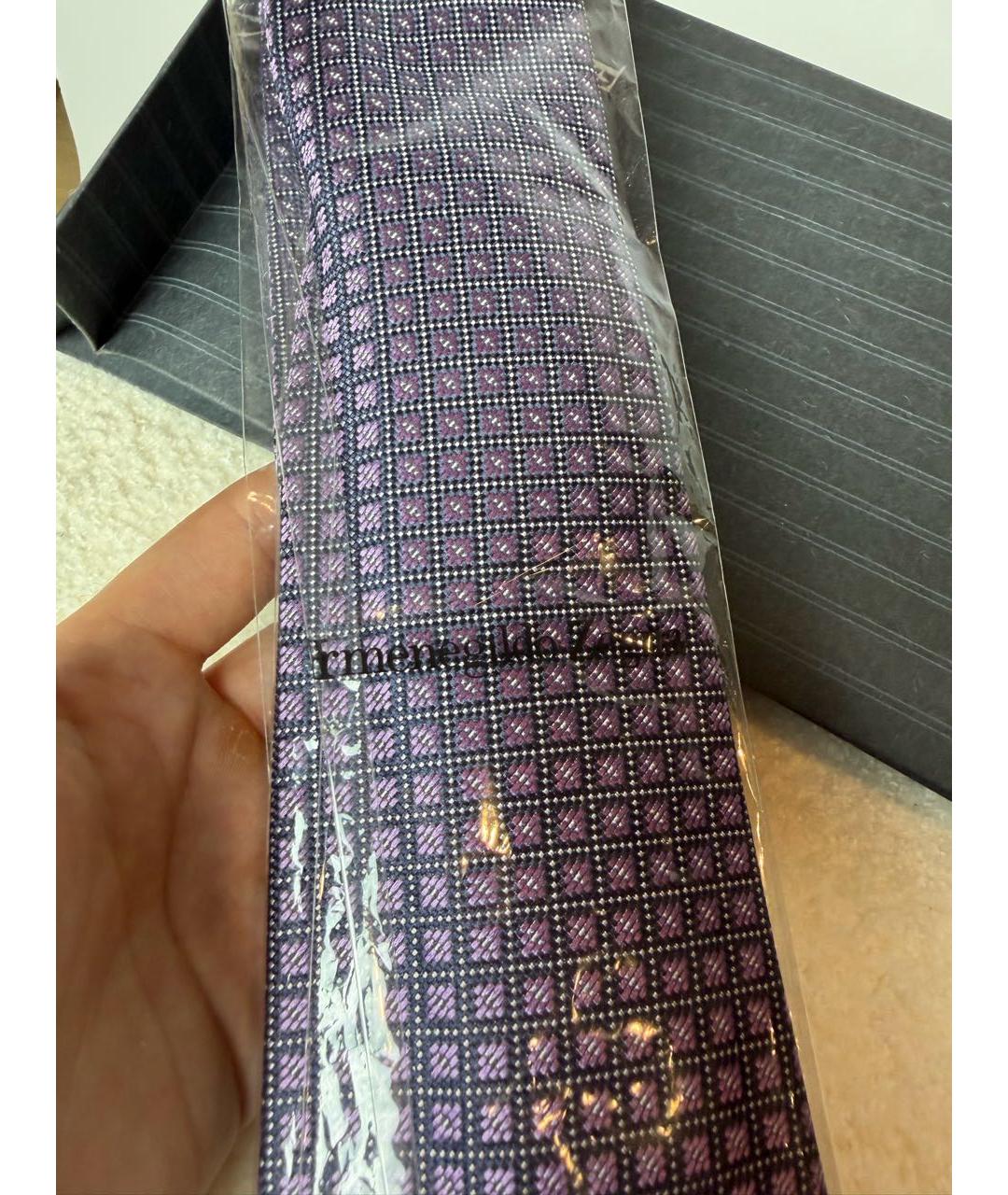 ERMENEGILDO ZEGNA XXX Фиолетовый шелковый галстук, фото 2