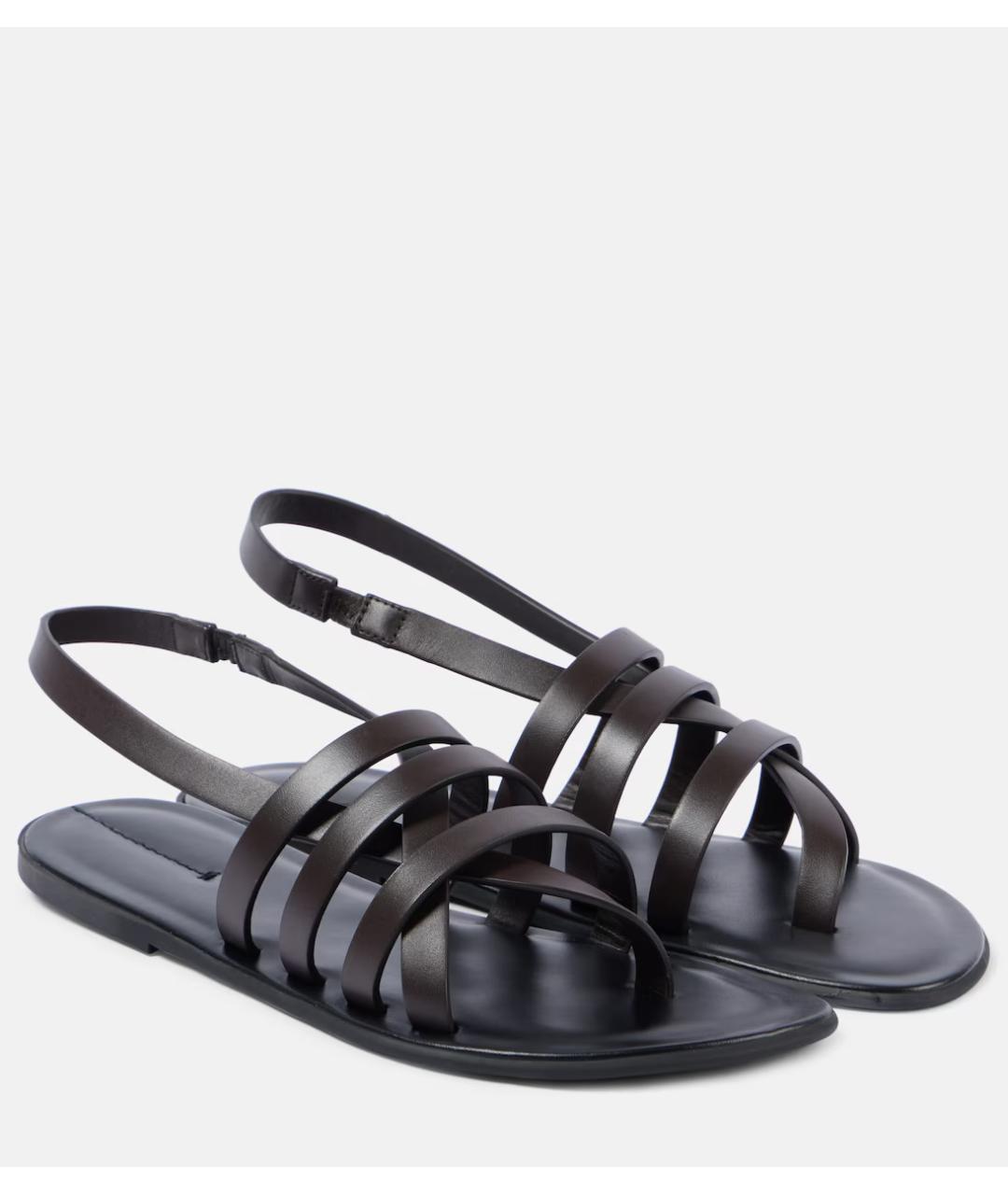 THE ROW Коричневые кожаные сандалии, фото 2