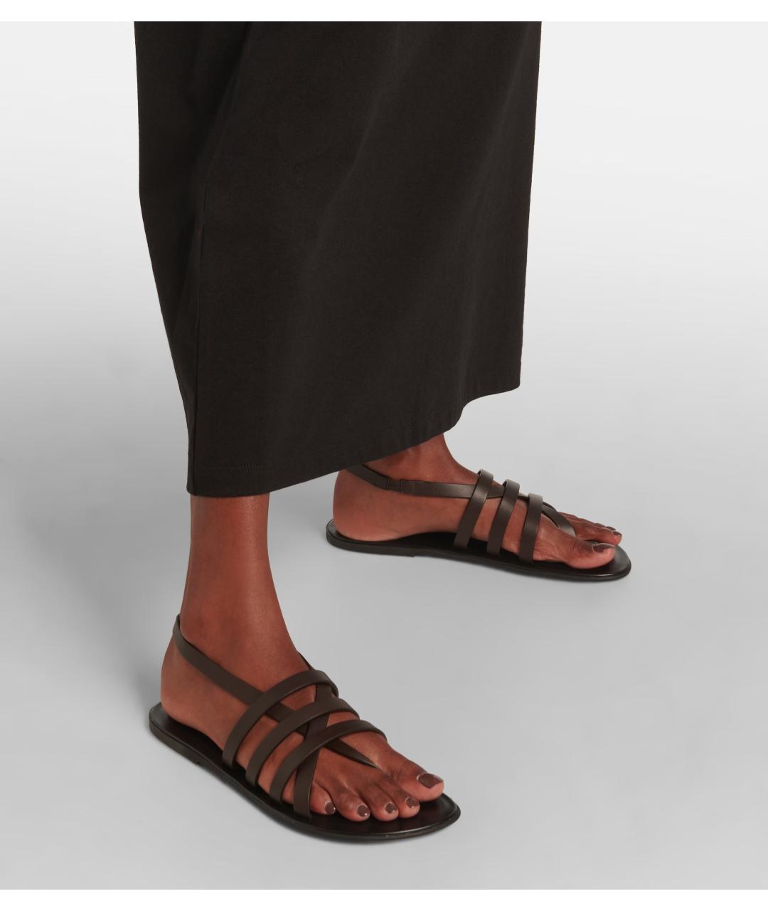 THE ROW Коричневые кожаные сандалии, фото 3