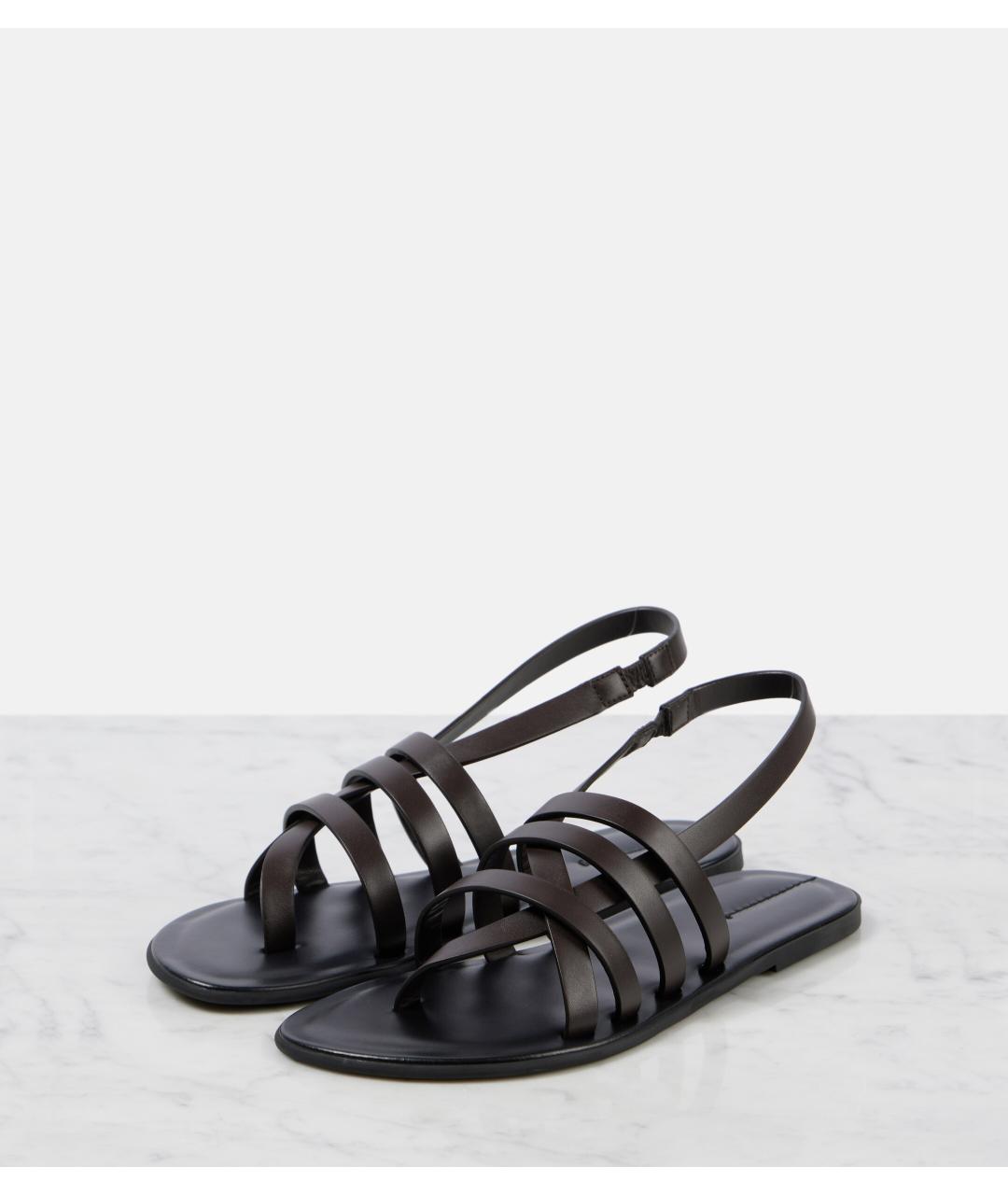 THE ROW Коричневые кожаные сандалии, фото 5