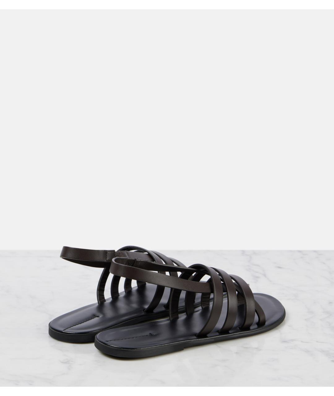 THE ROW Коричневые кожаные сандалии, фото 7