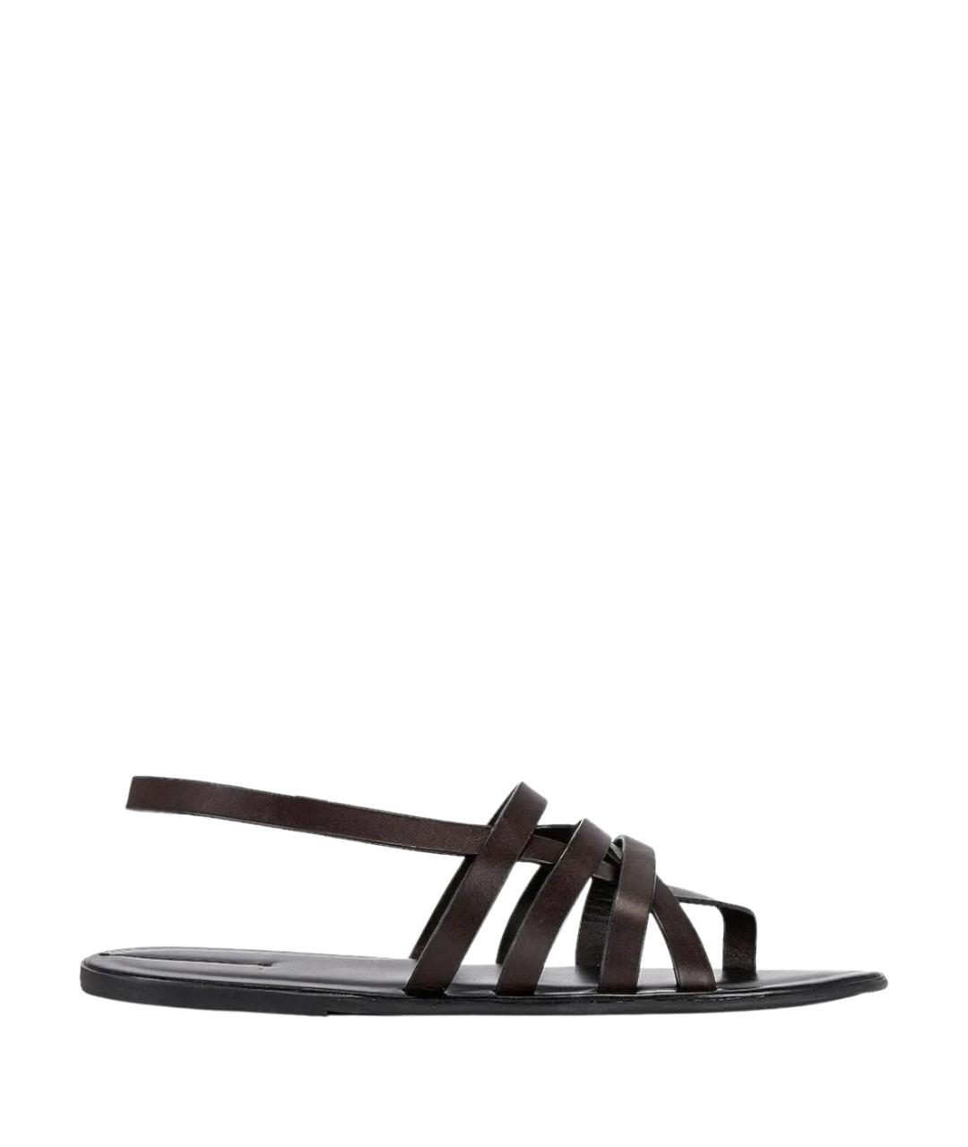 THE ROW Коричневые кожаные сандалии, фото 1