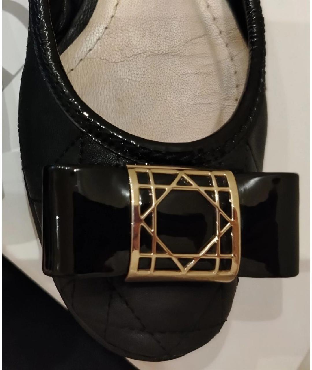 CHRISTIAN DIOR Черные кожаные балетки, фото 6