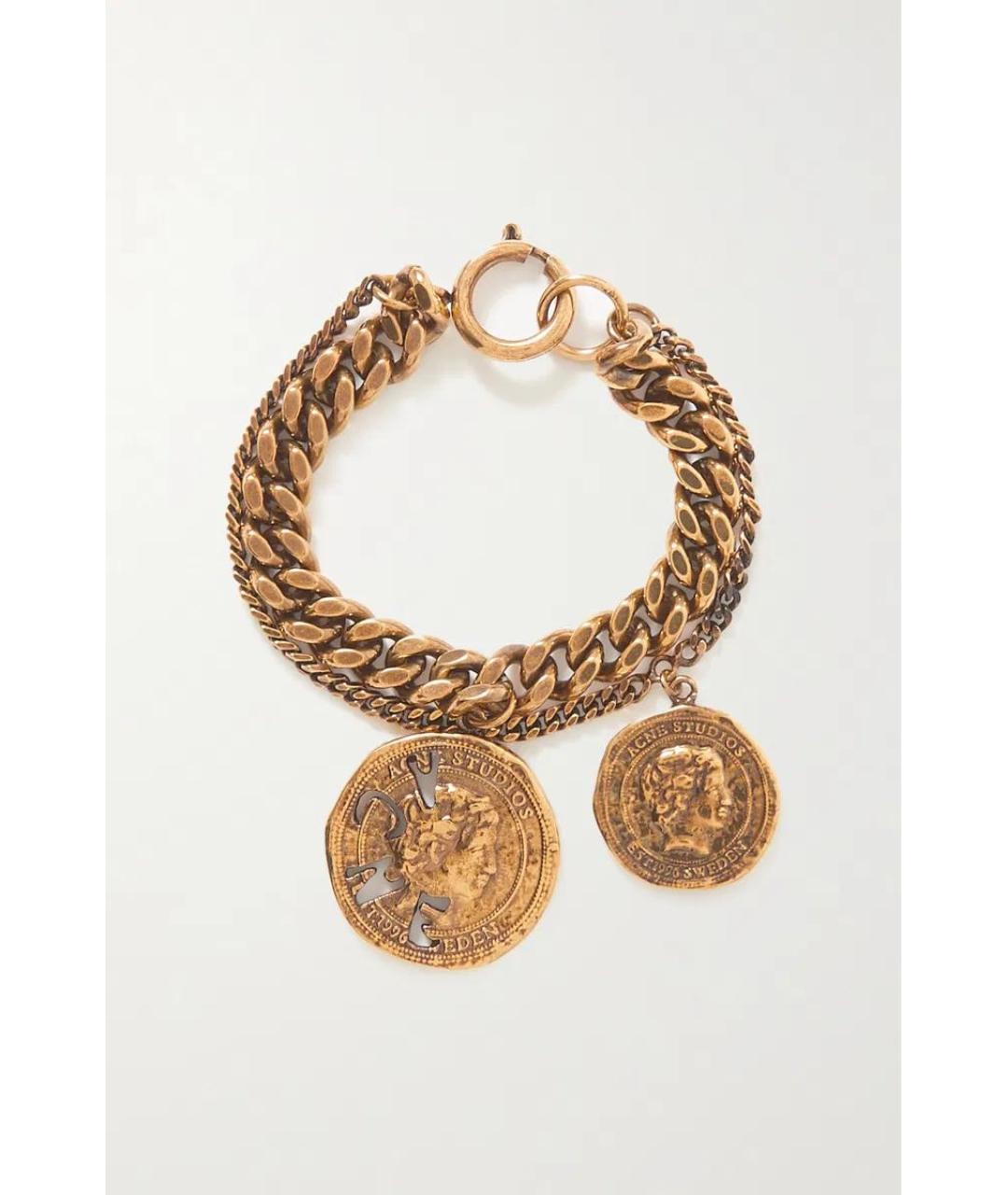 ACNE STUDIOS Золотой латунный браслет, фото 7