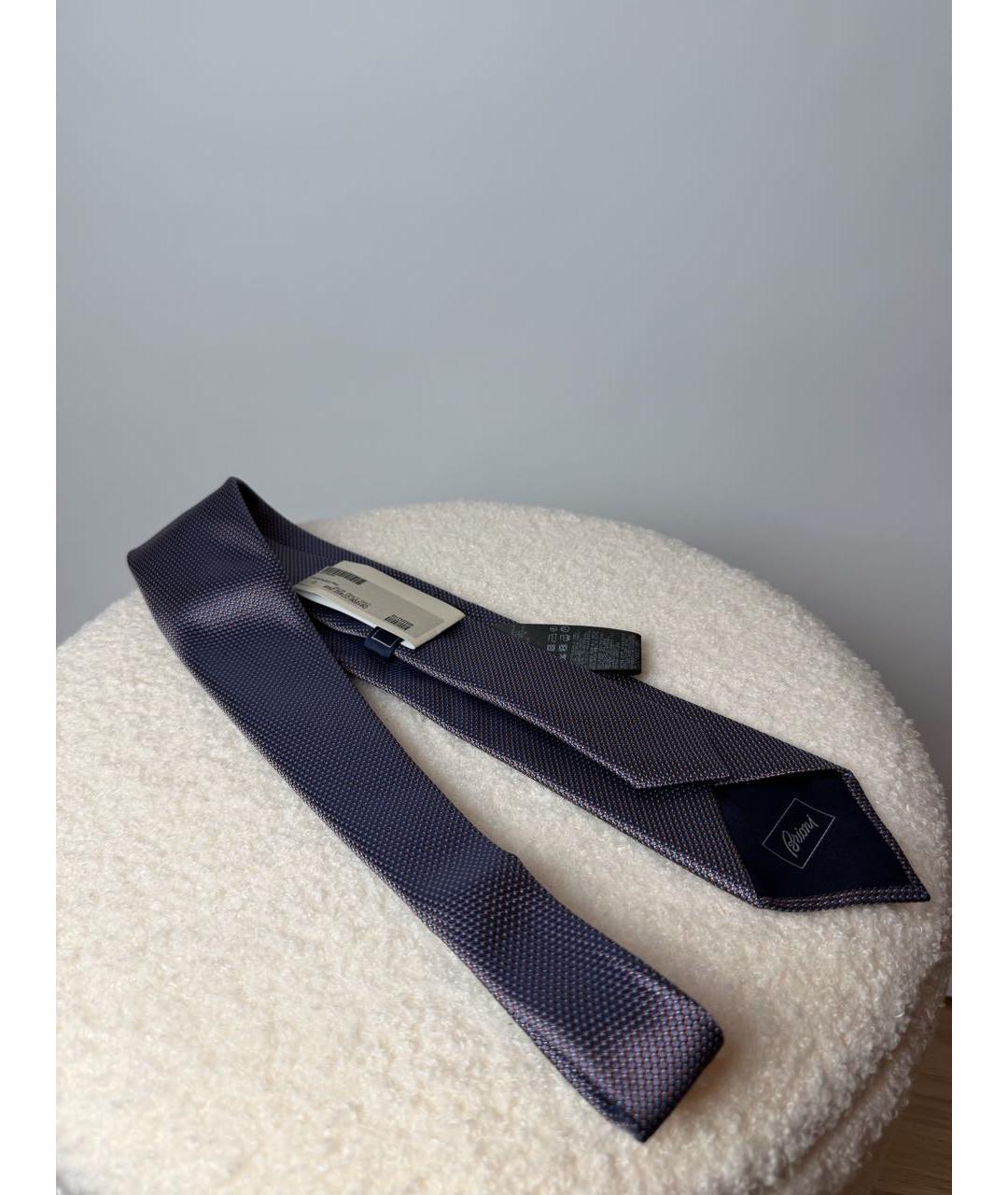 BRIONI Синий шелковый галстук, фото 2