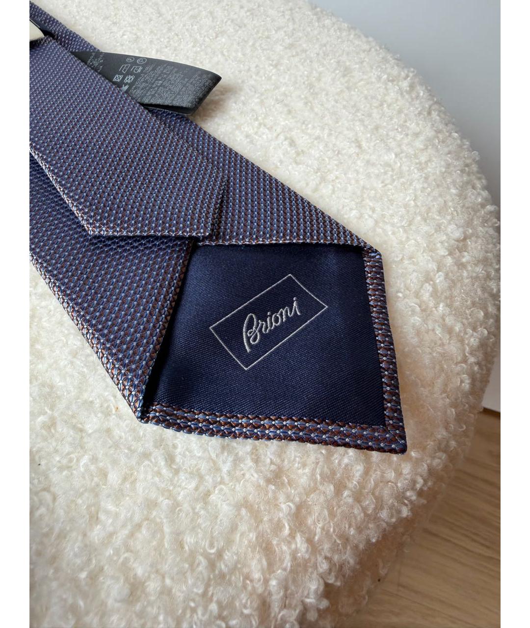 BRIONI Синий шелковый галстук, фото 3