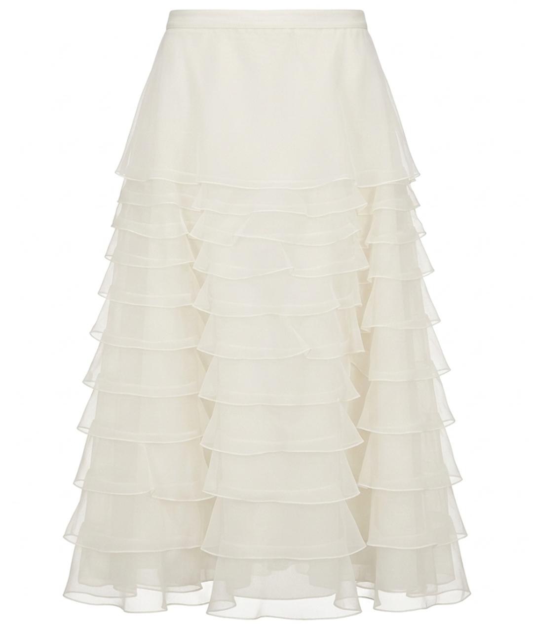 CHRISTIAN DIOR Бежевая шелковая юбка макси, фото 1