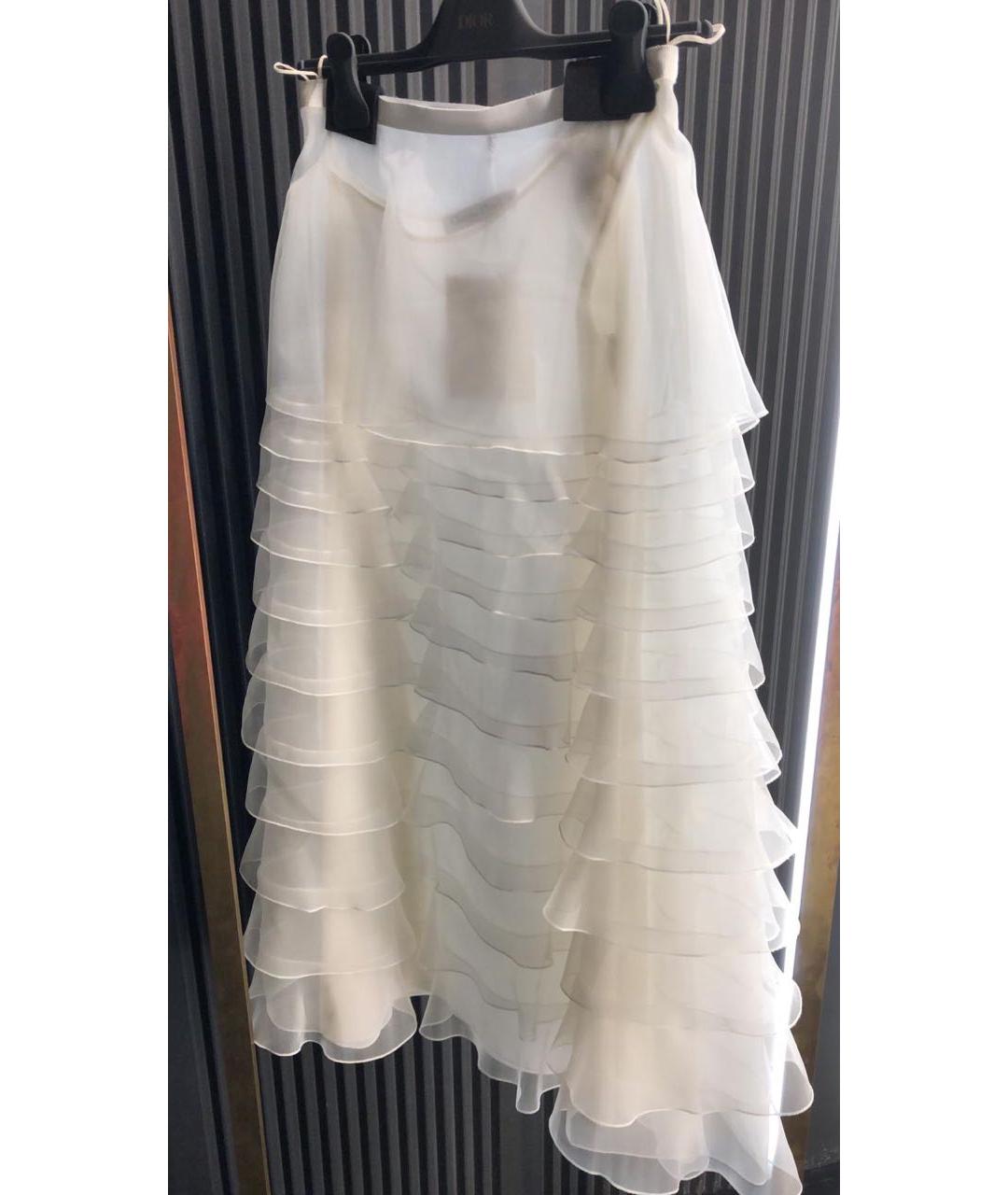CHRISTIAN DIOR Бежевая шелковая юбка макси, фото 4