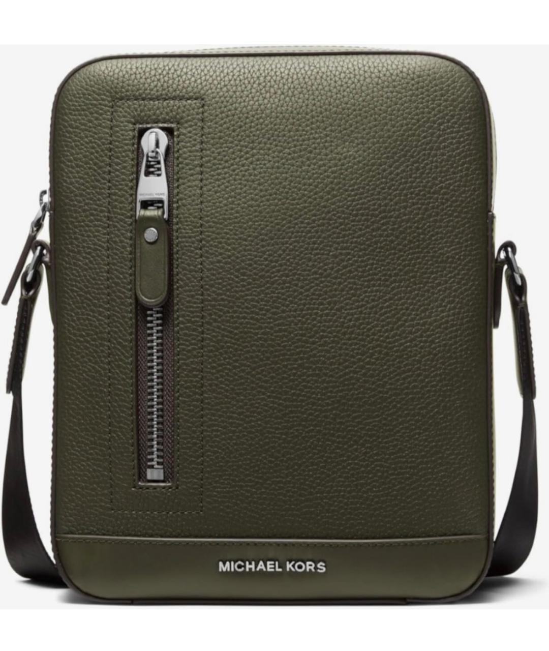 MICHAEL KORS Хаки кожаная сумка на плечо, фото 8