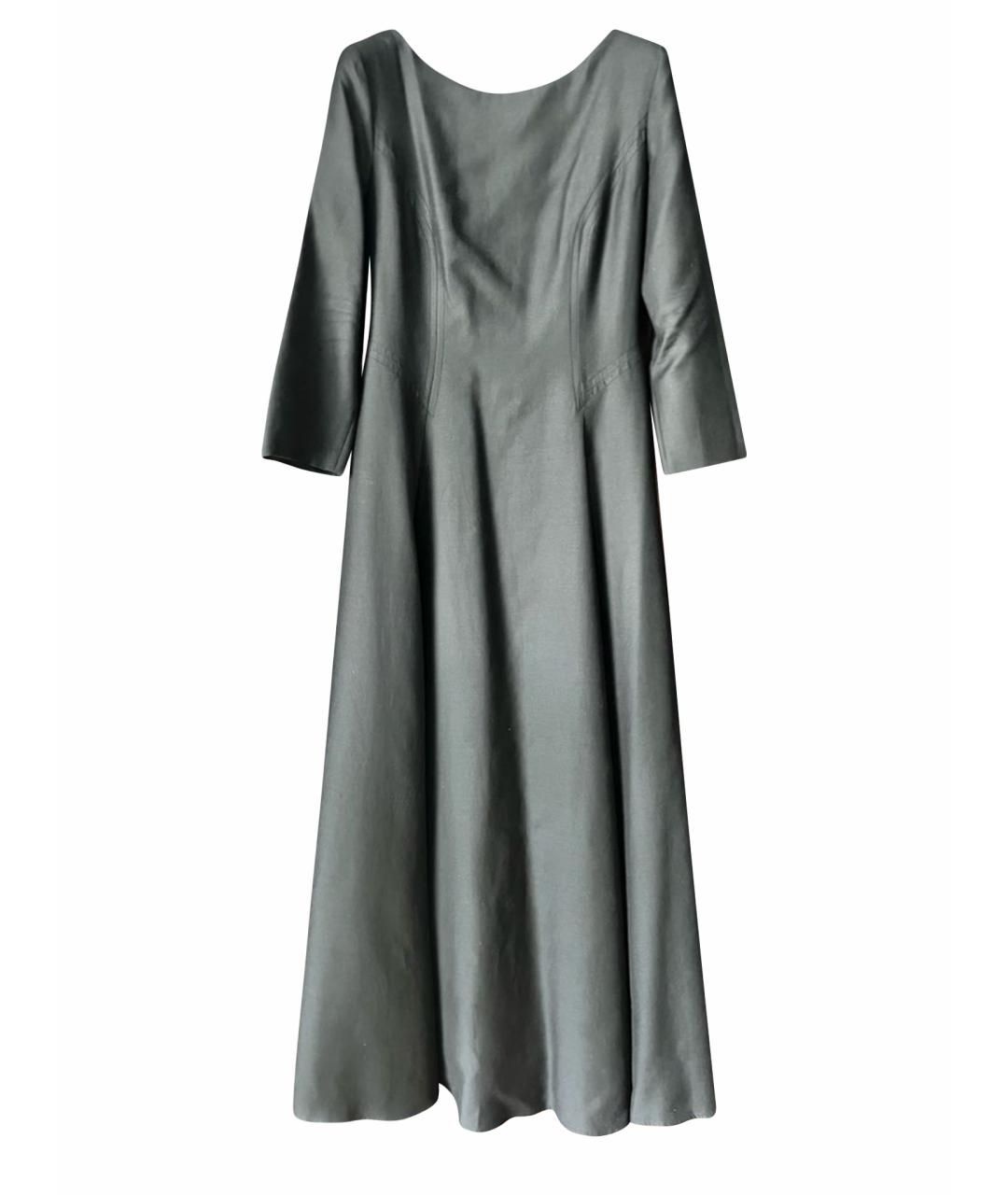 ALBERTA FERRETTI Черное шерстяное вечернее платье, фото 1