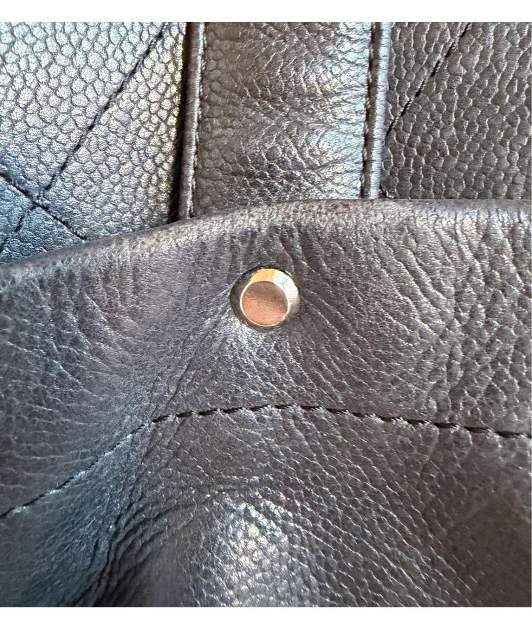 CHANEL Черная кожаная сумка тоут, фото 6