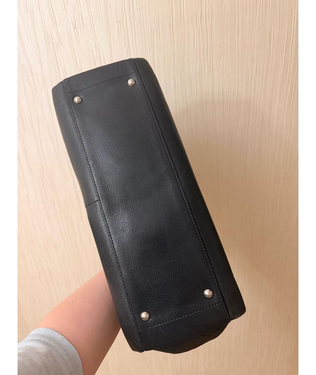 CHANEL Черная кожаная сумка тоут, фото 3