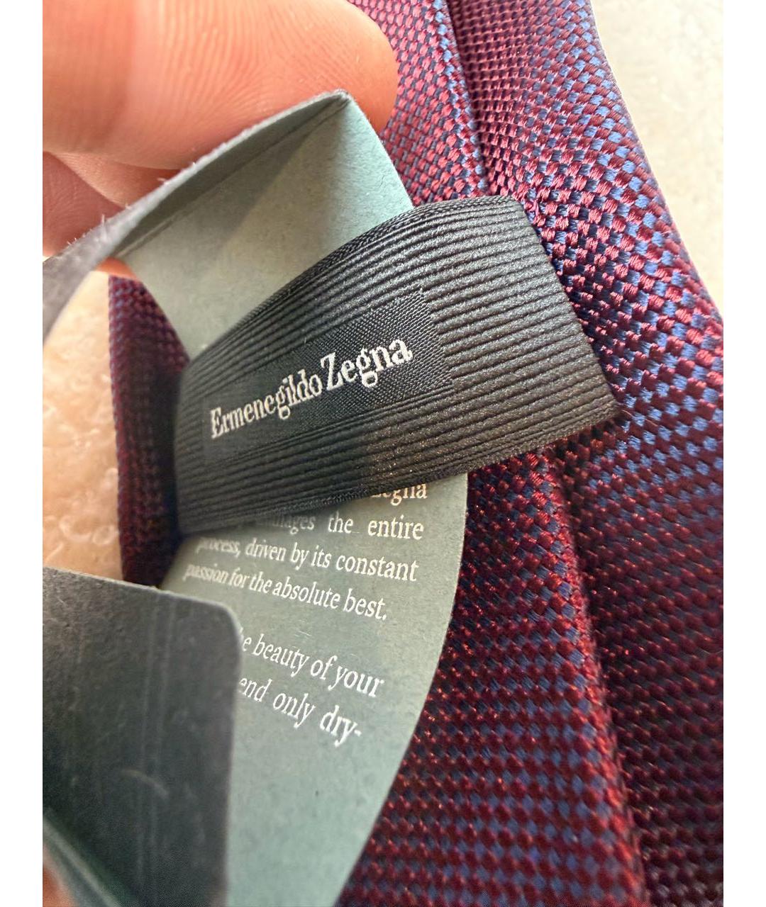 ERMENEGILDO ZEGNA XXX Бордовый шелковый галстук, фото 8