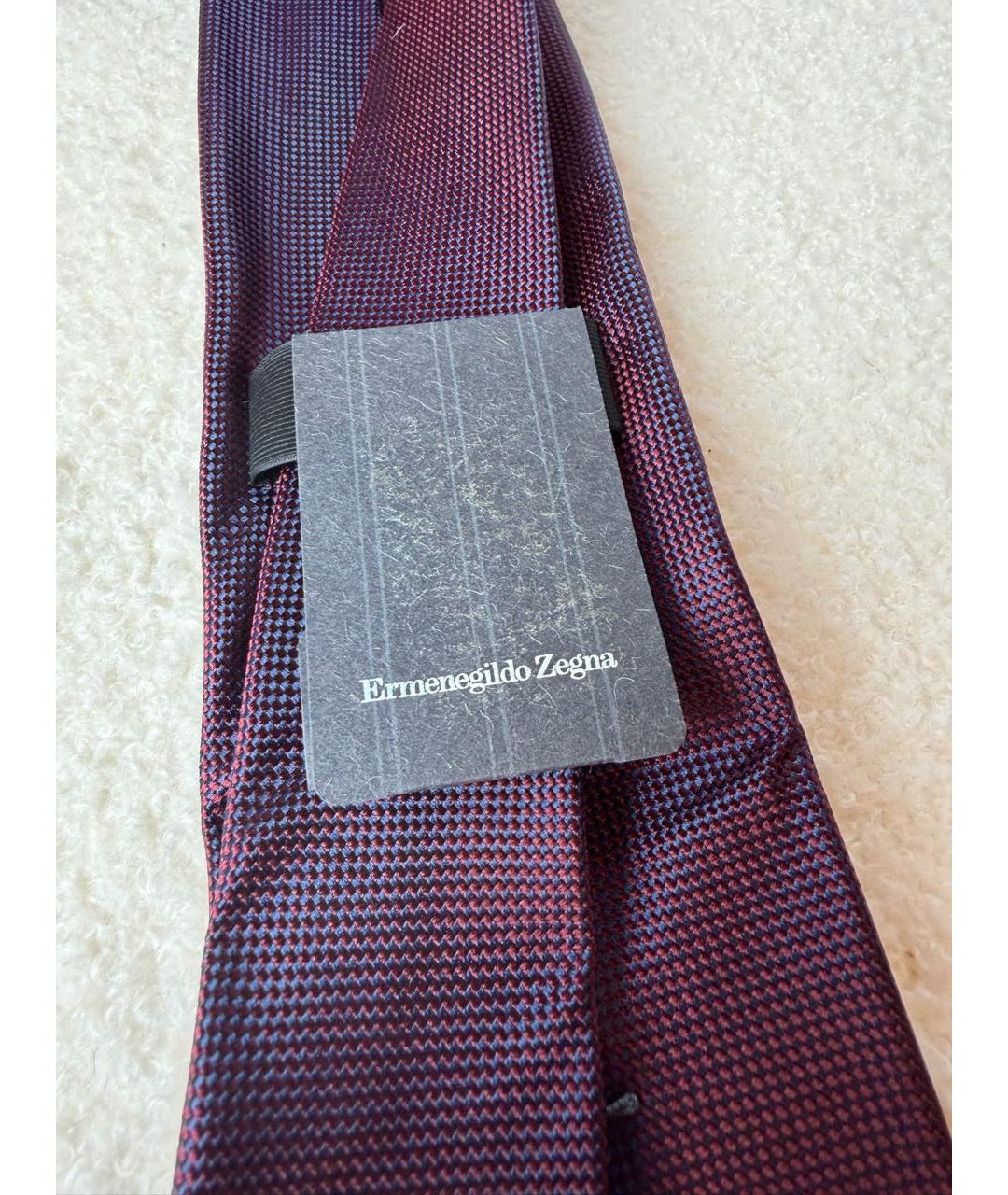 ERMENEGILDO ZEGNA XXX Бордовый шелковый галстук, фото 7