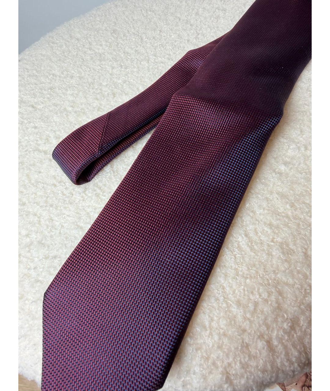 ERMENEGILDO ZEGNA XXX Бордовый шелковый галстук, фото 3