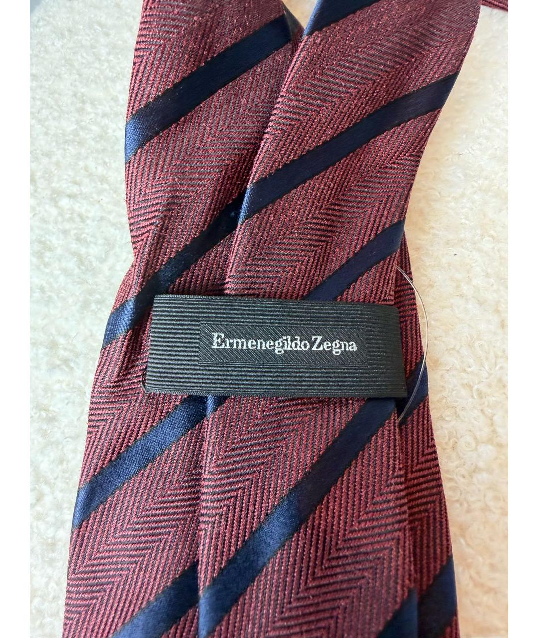 ERMENEGILDO ZEGNA XXX Бордовый шелковый галстук, фото 6