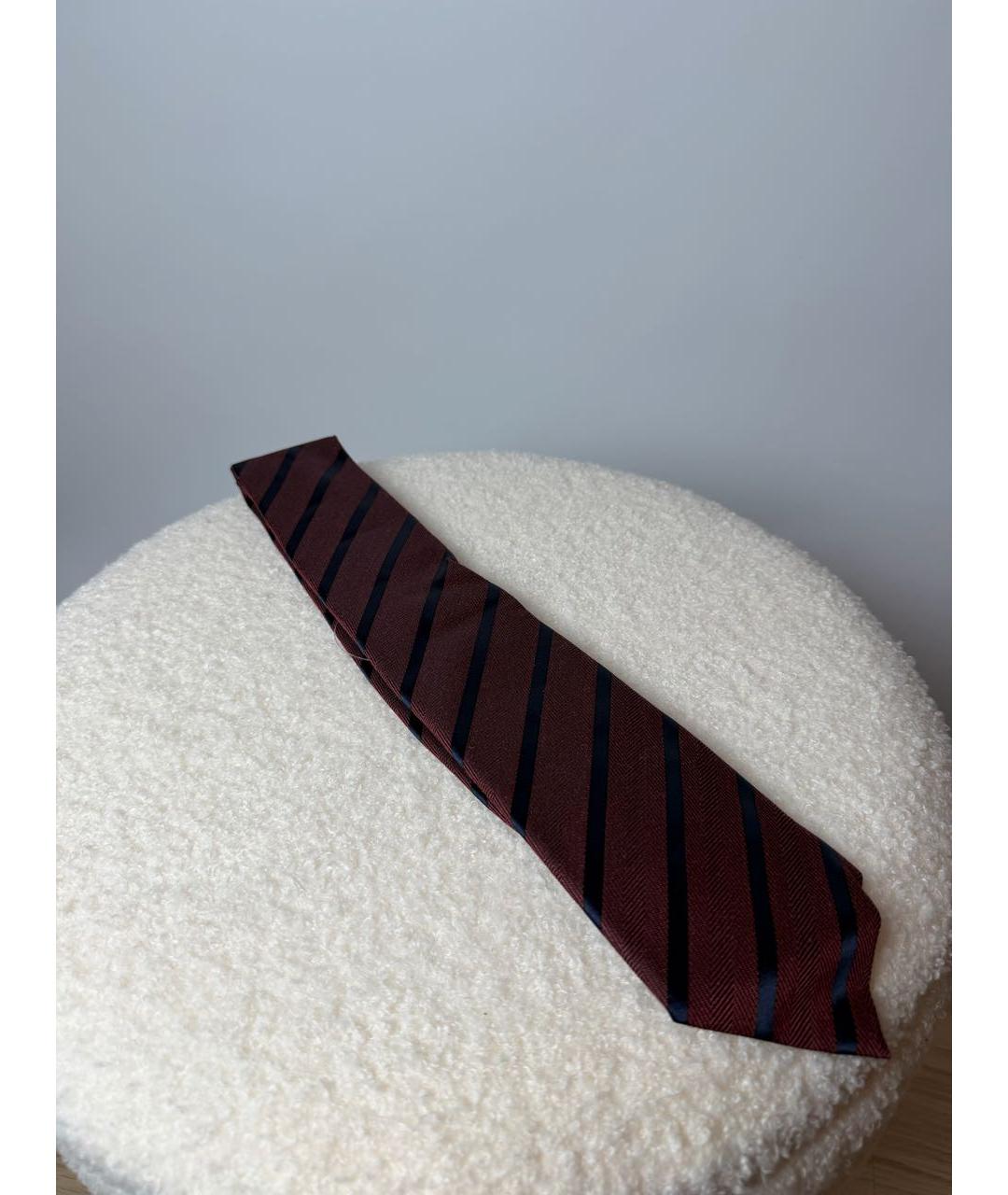 ERMENEGILDO ZEGNA XXX Бордовый шелковый галстук, фото 7