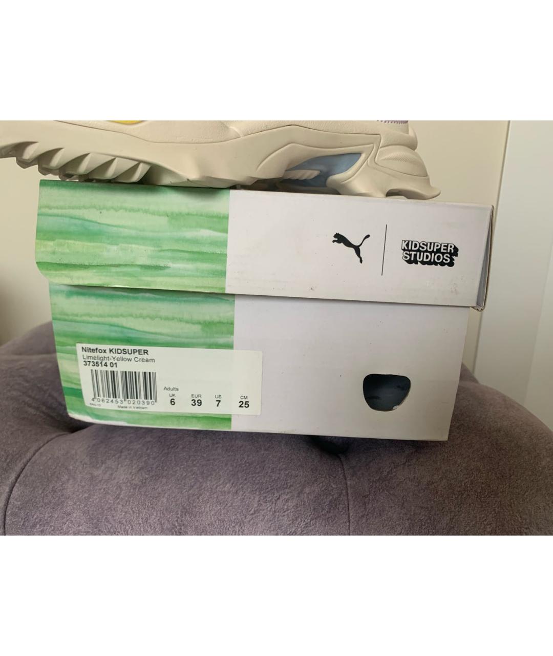 PUMA Желтые замшевые кроссовки, фото 6