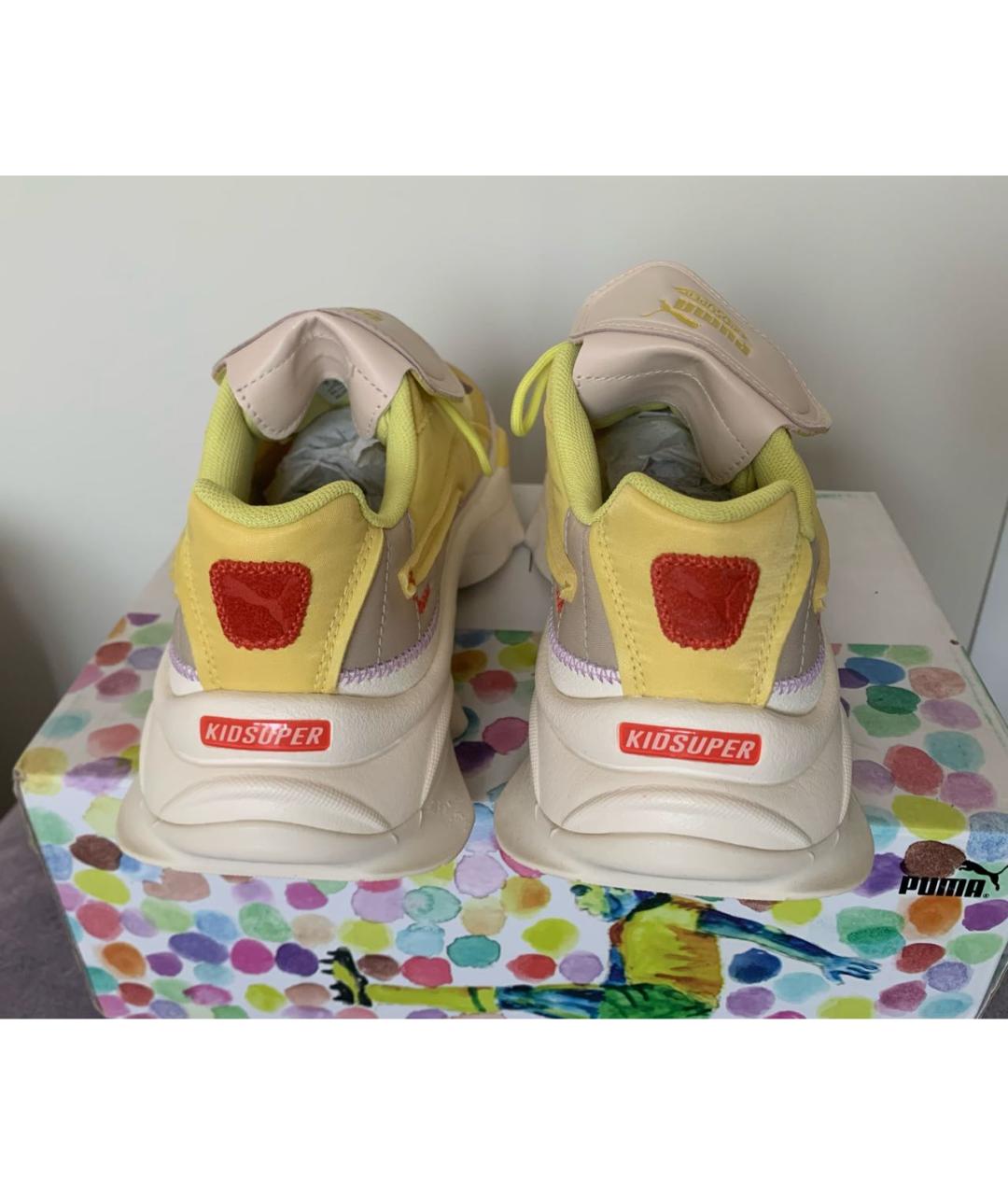 PUMA Желтые замшевые кроссовки, фото 4