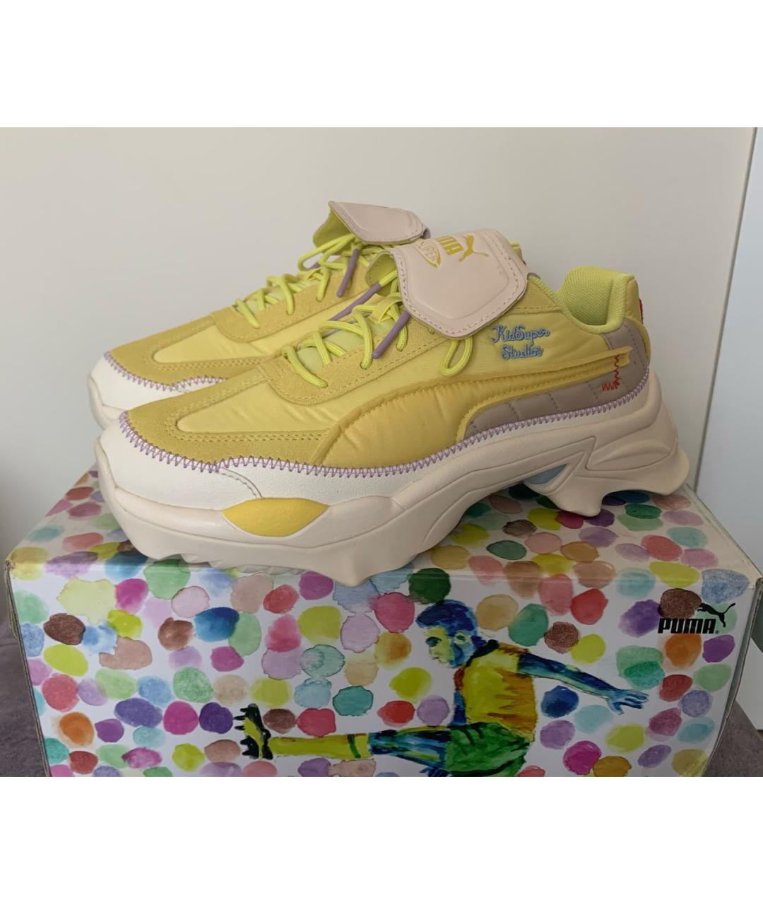 PUMA Желтые замшевые кроссовки, фото 7