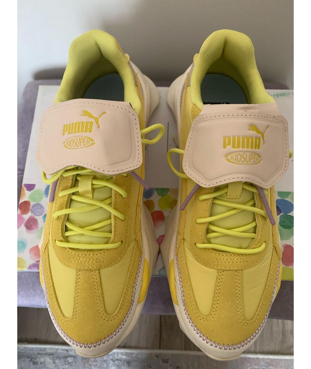 PUMA Желтые замшевые кроссовки, фото 2