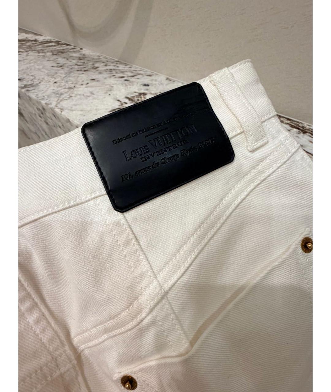 LOUIS VUITTON Белые хлопковые прямые джинсы, фото 5
